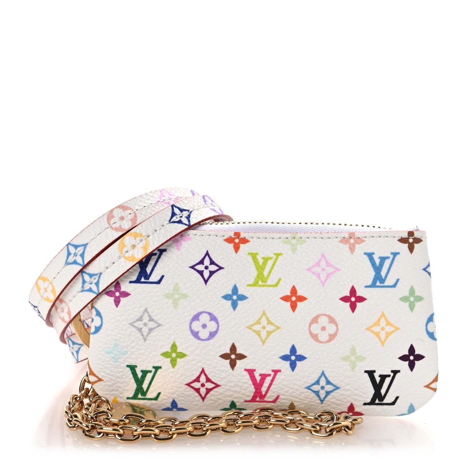 LV X TM Monogram Multicolor Phone Holder White