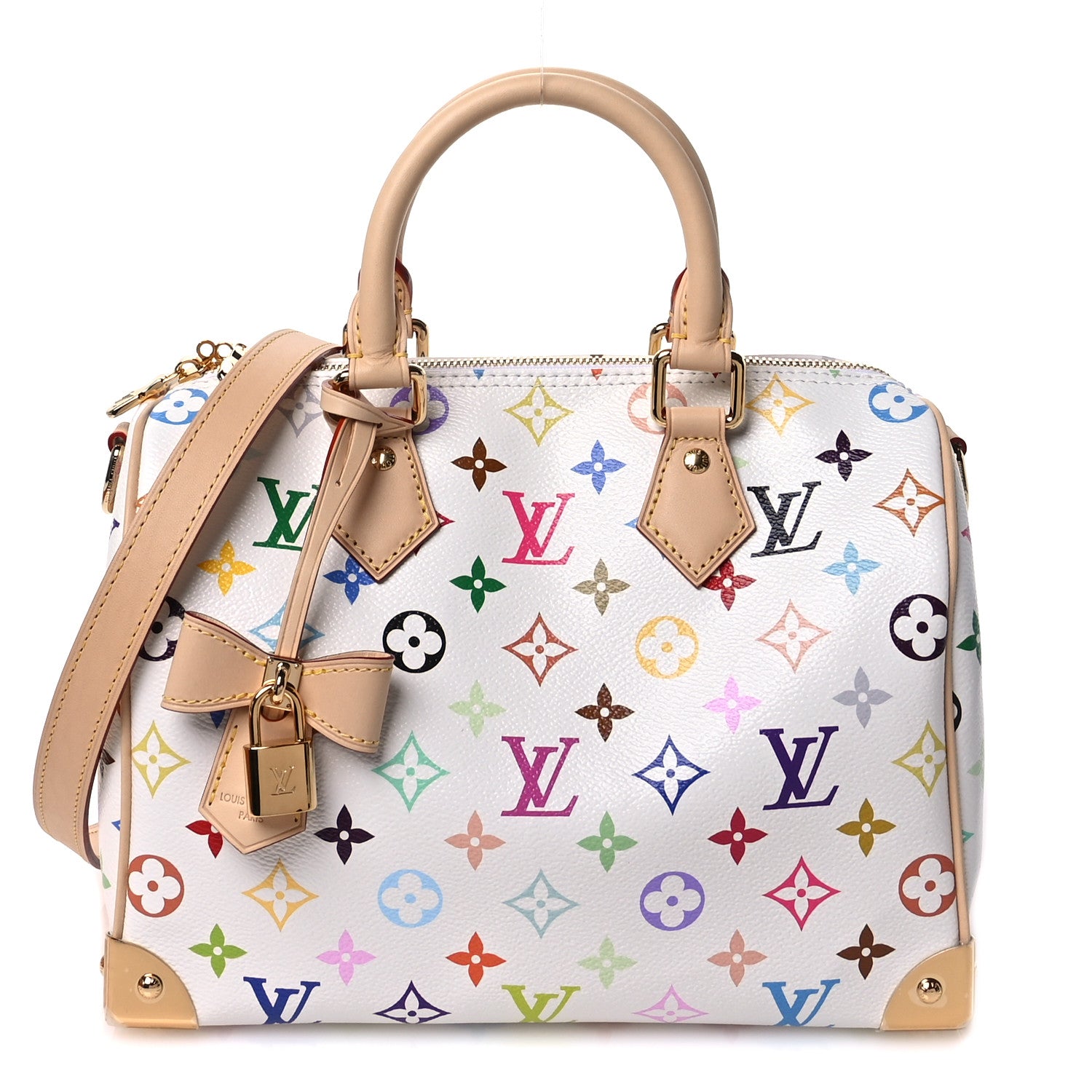 LV X TM Monogram Multicolor Speedy Bandouliere 25 White