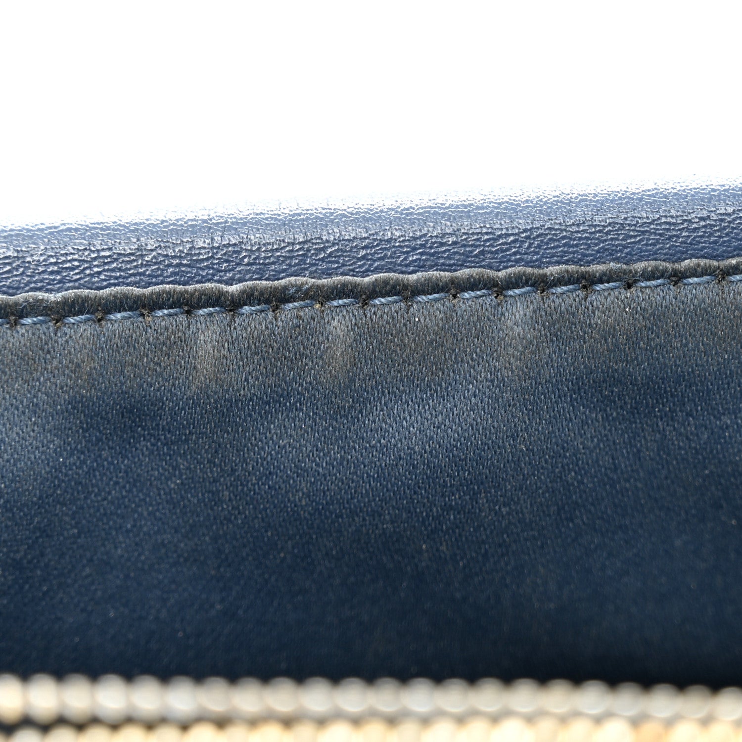 Calfskin Rockstud Wallet On Chain Marine