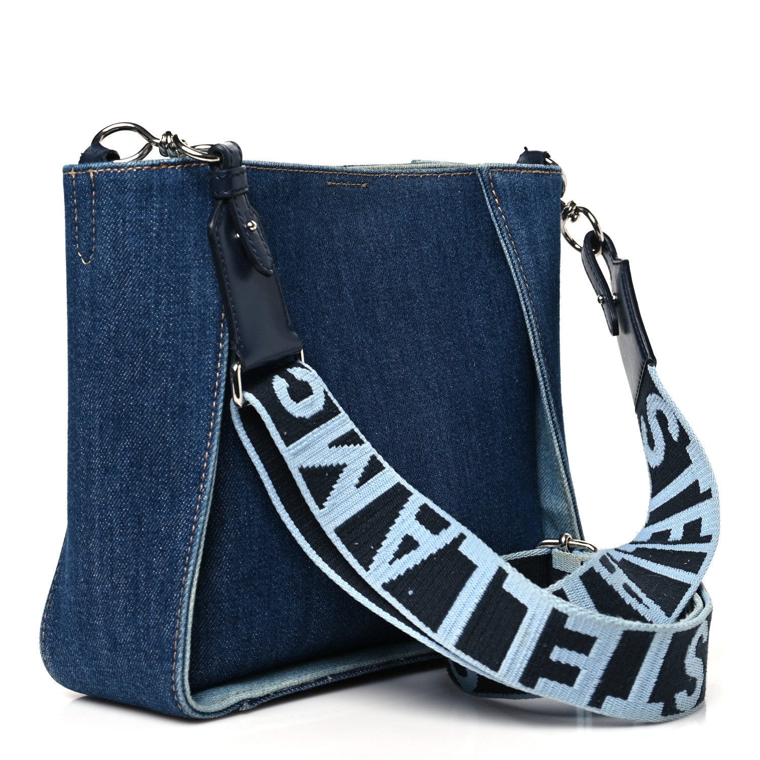 Eco Alter Denim Perforated Logo Mini Crossbody Orion Blue