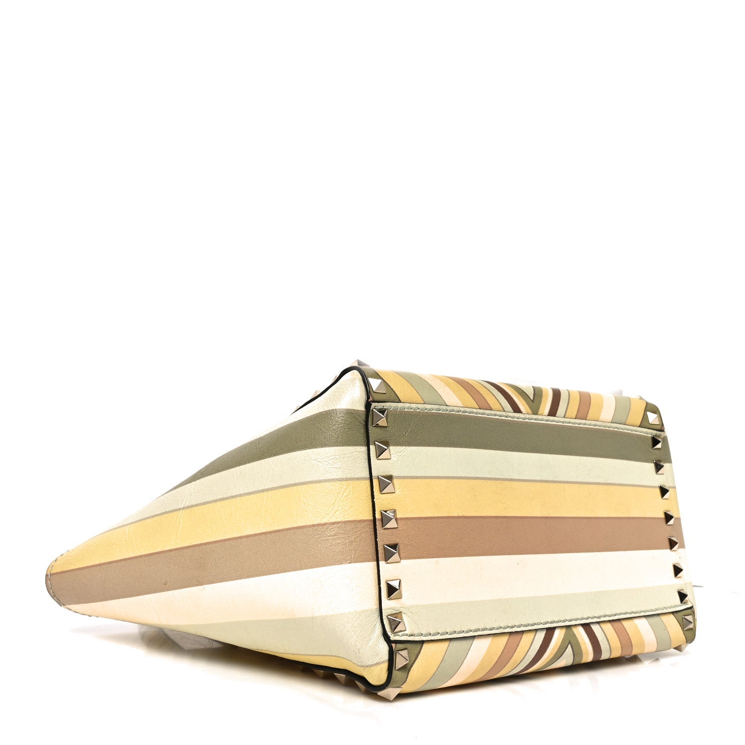 Vitello Native Couture 1975 Small Rockstud Double Handle Tote Multicolor