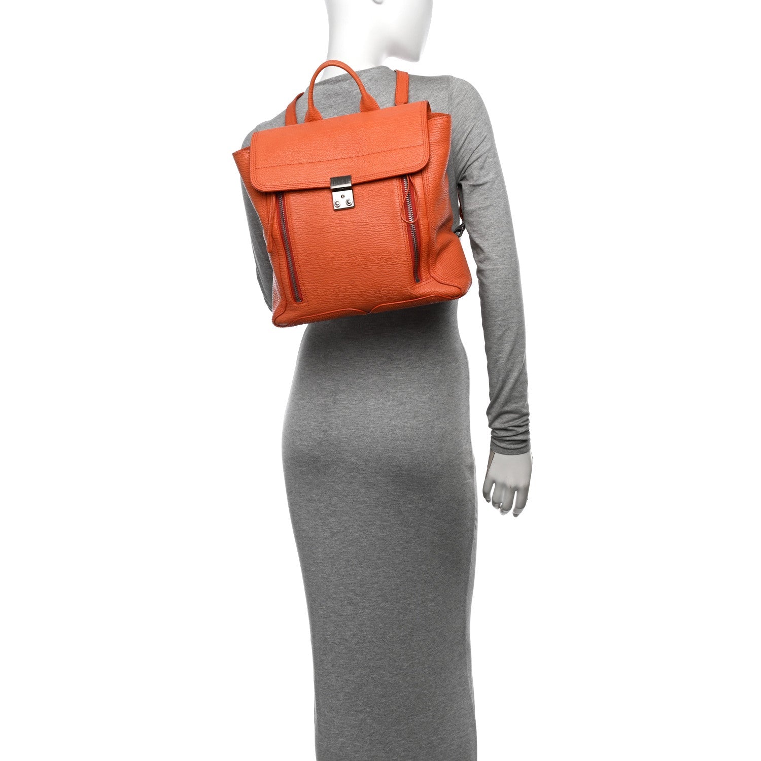 Textured Calfskin Pashli Backpack Orange