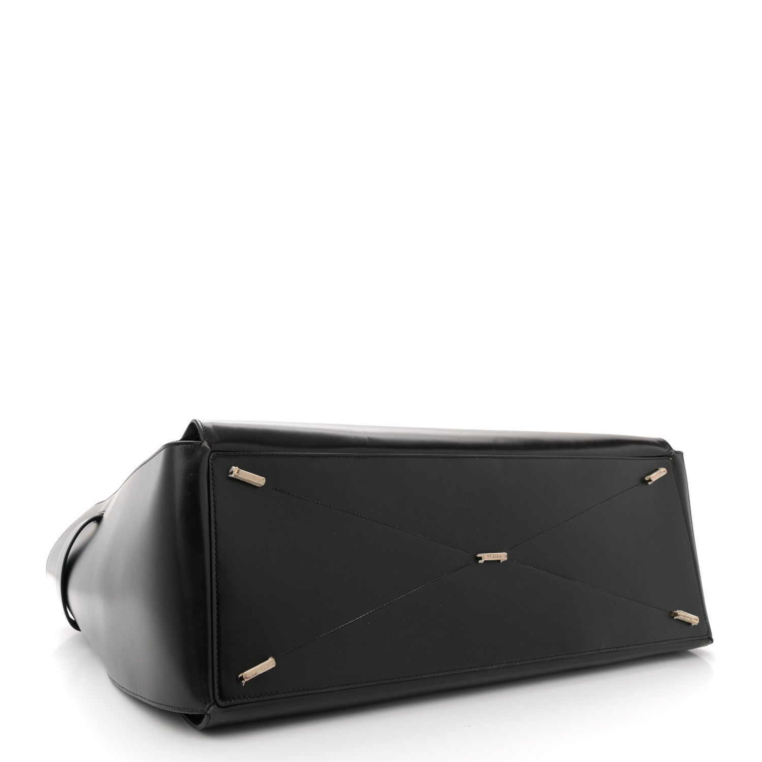 Brushed Off Calfskin XL Gancini Buckles Tote Bag Black