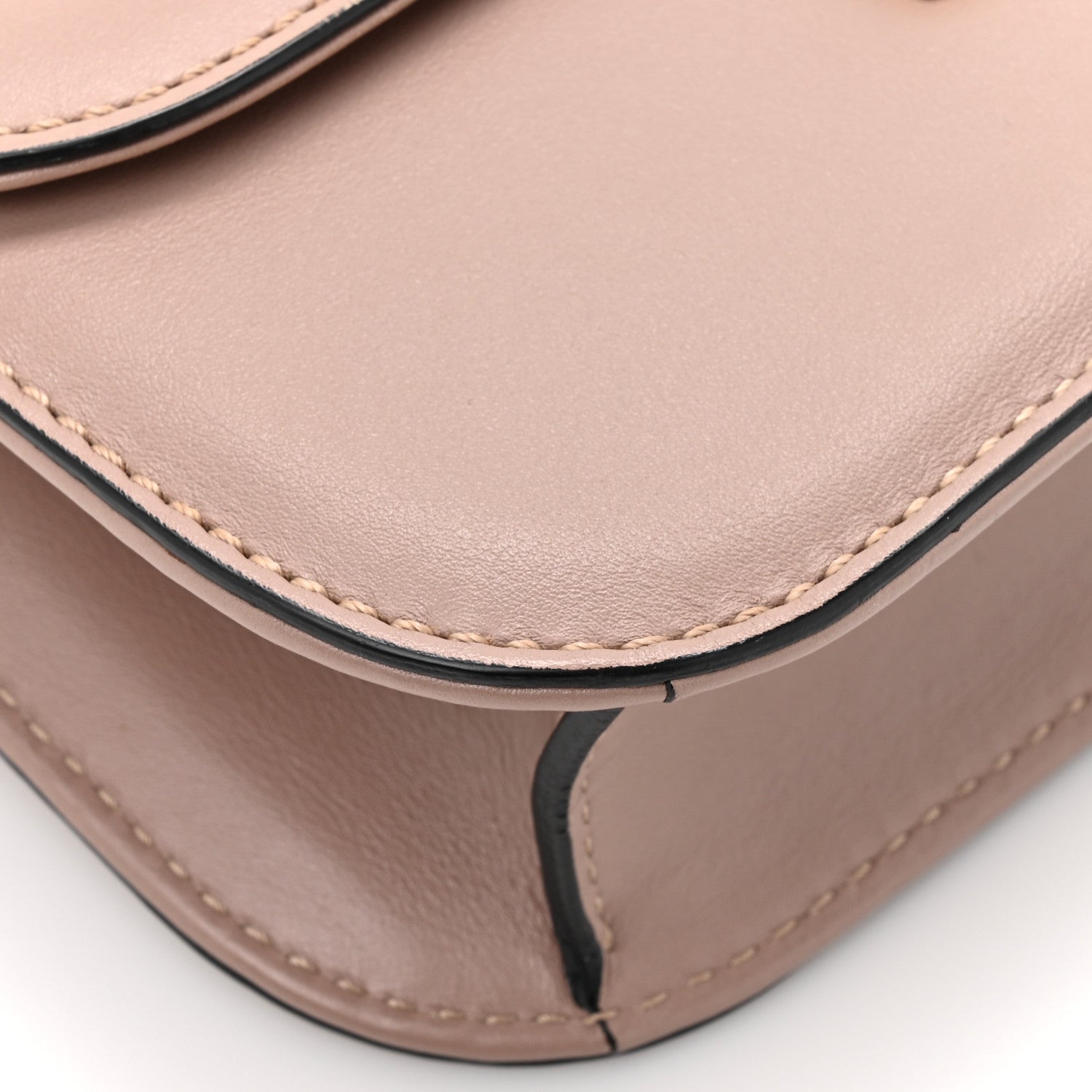 Vitello Small Glam Lock Rockstud Flap Poudre