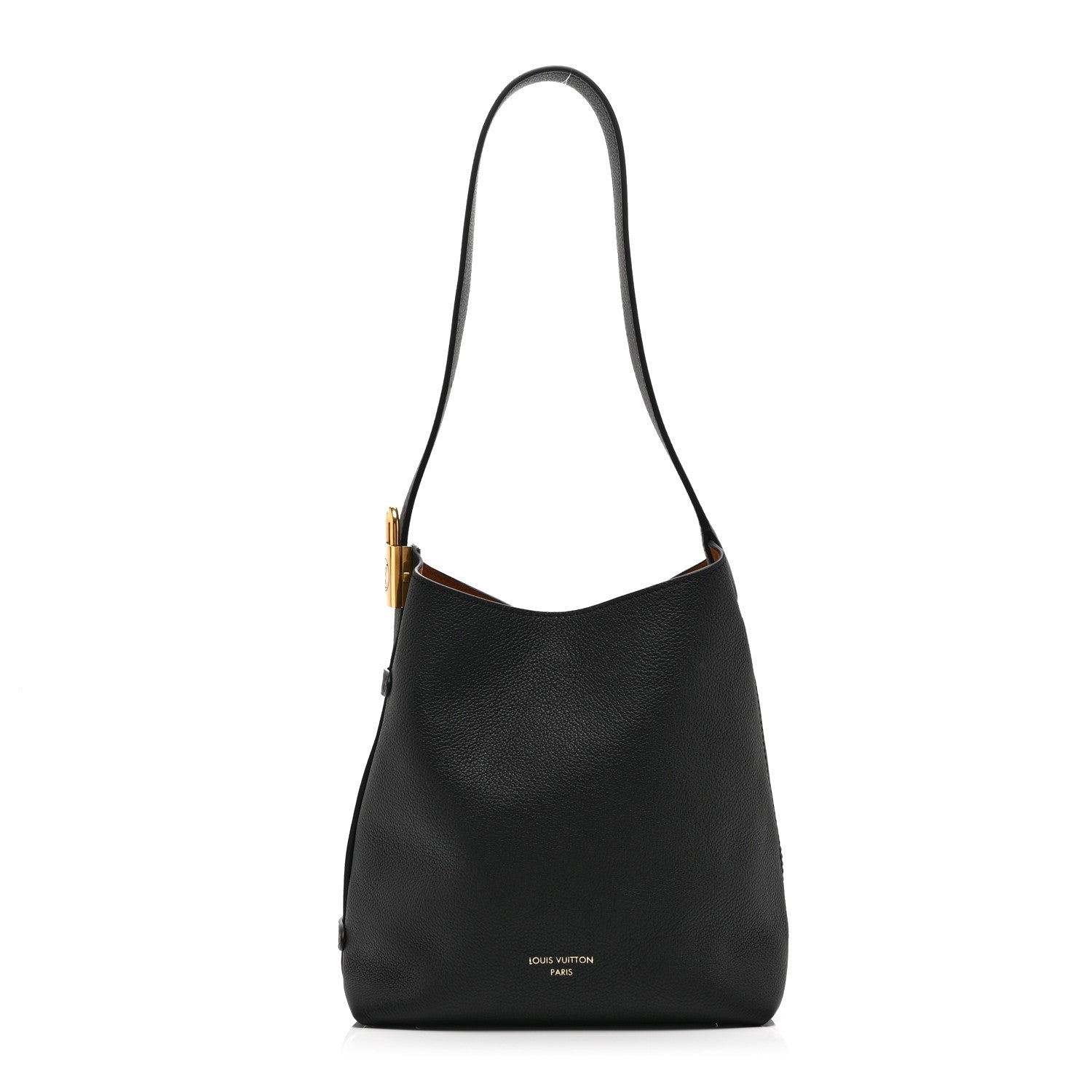 Grained Calfskin Low Key Hobo PM Black