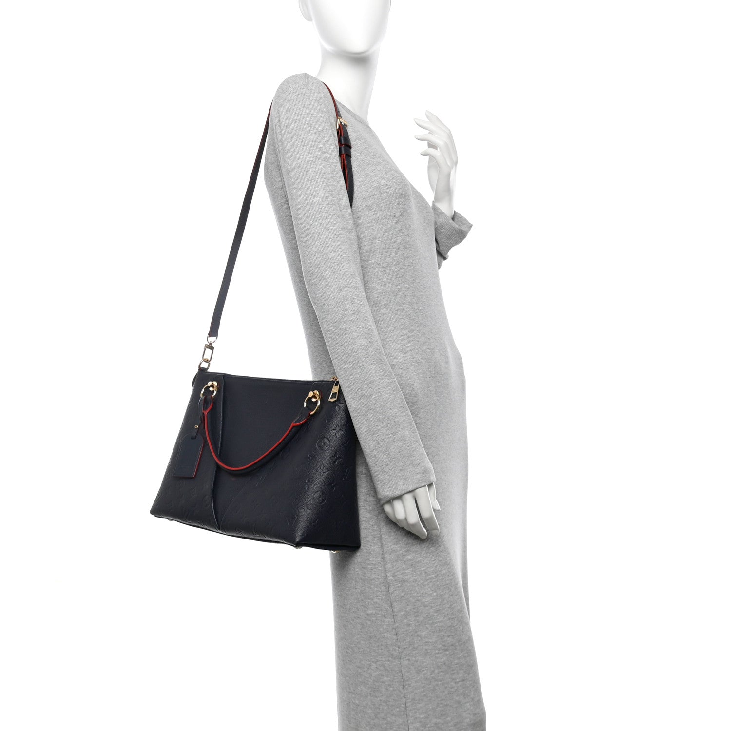 Empreinte V Tote MM Marine Rouge