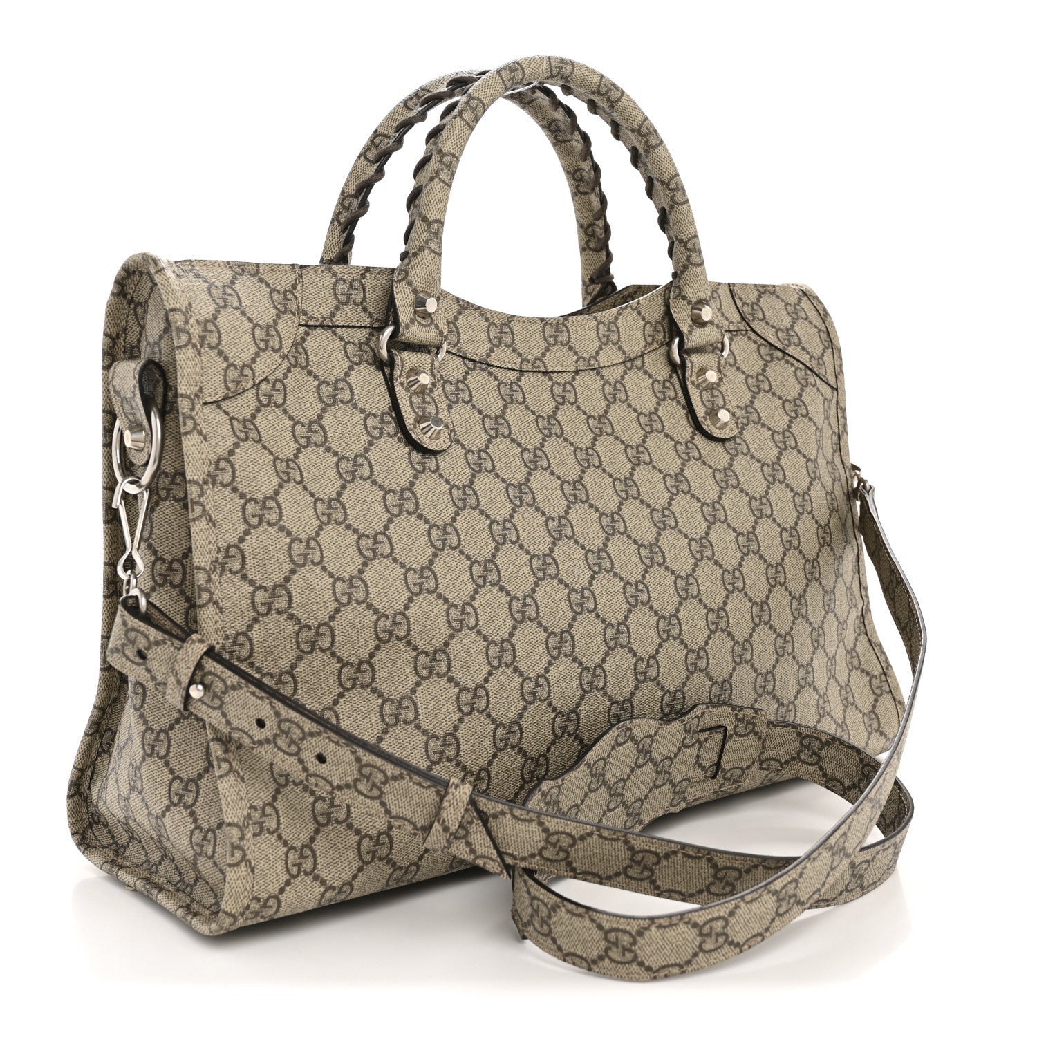 X GUCCI GG Supreme Monogram Neo Classic Silver Hardware City Beige Ebony