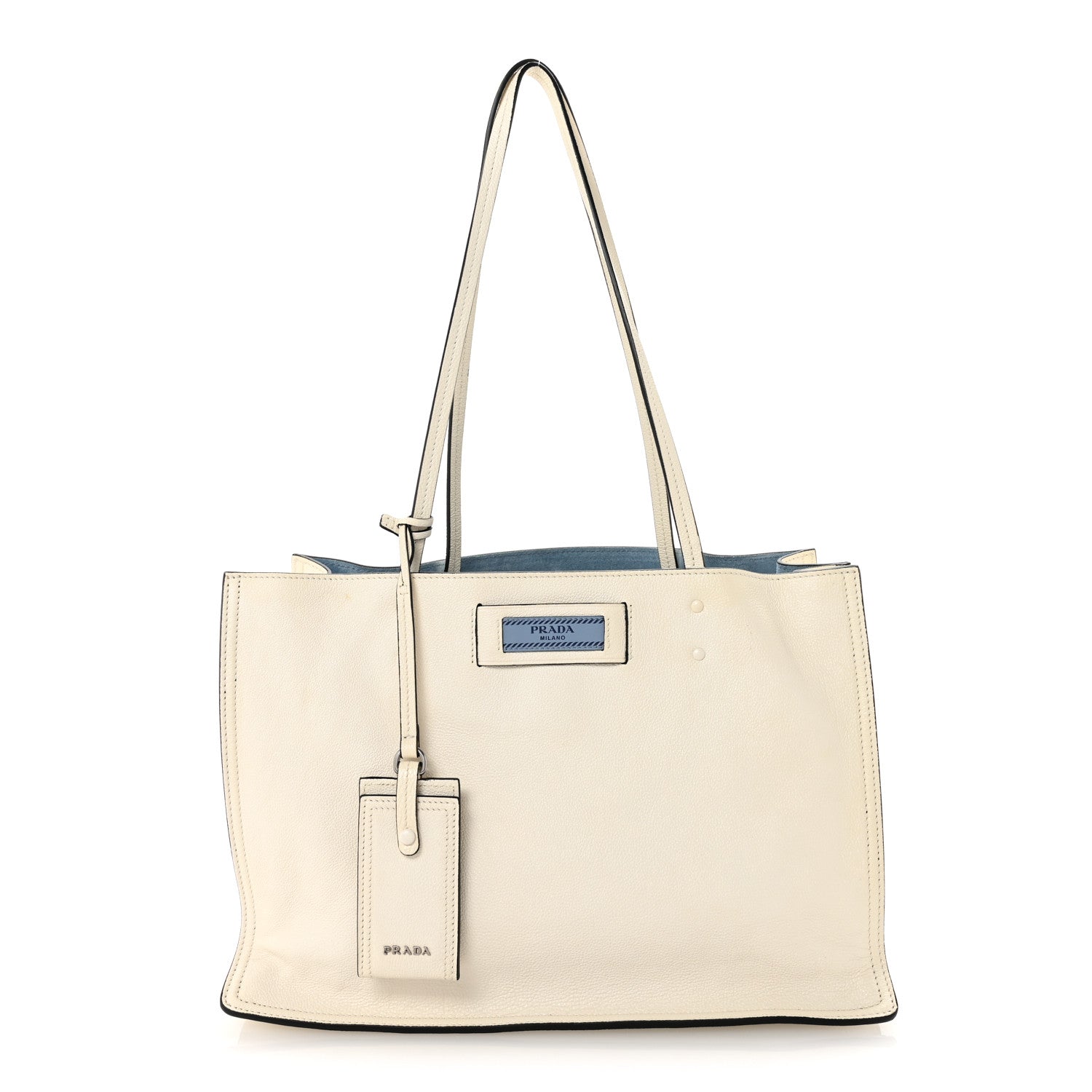 Glace Calf Etiquette Tote Bianco Astra