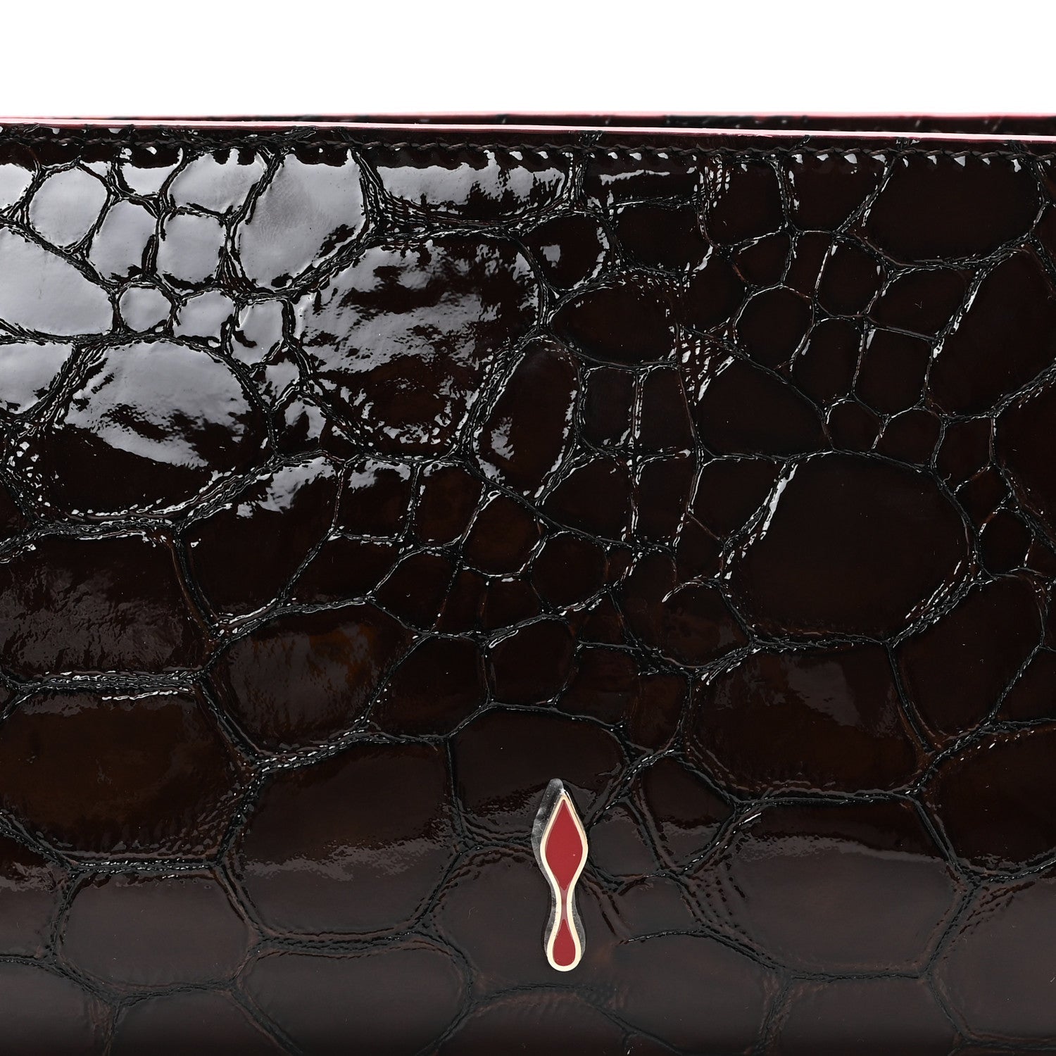 Calfskin Crocodile Embossed Pony Hair Leopard Print Eloise Top Handle Bag Brown