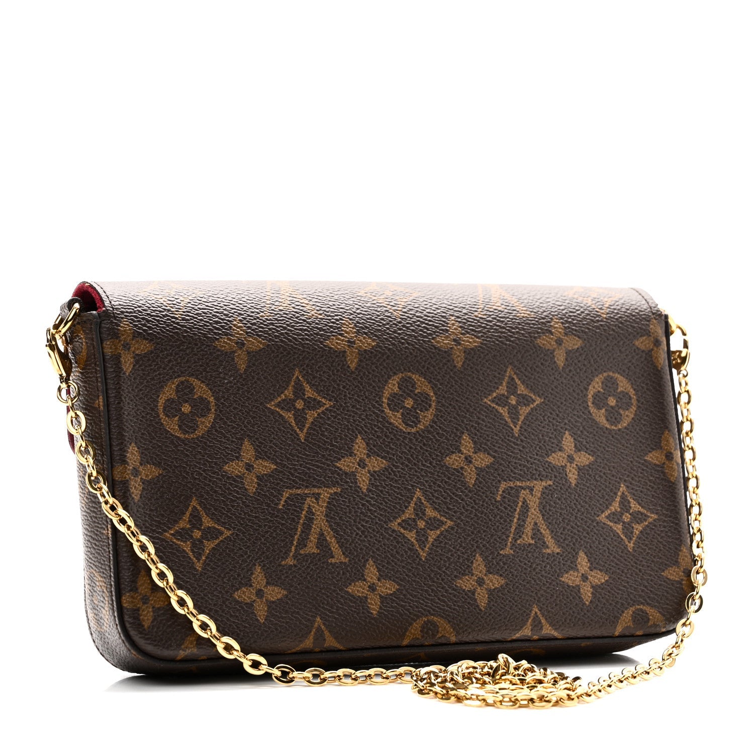 Monogram Pochette Felicie Chain Wallet Fuchsia