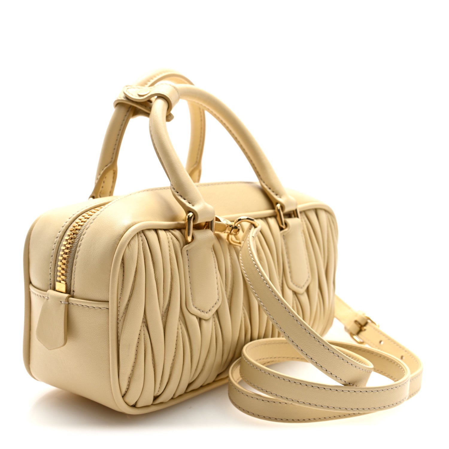 Nappa Matelasse Regular Arcadie Top Handle Bag Soia