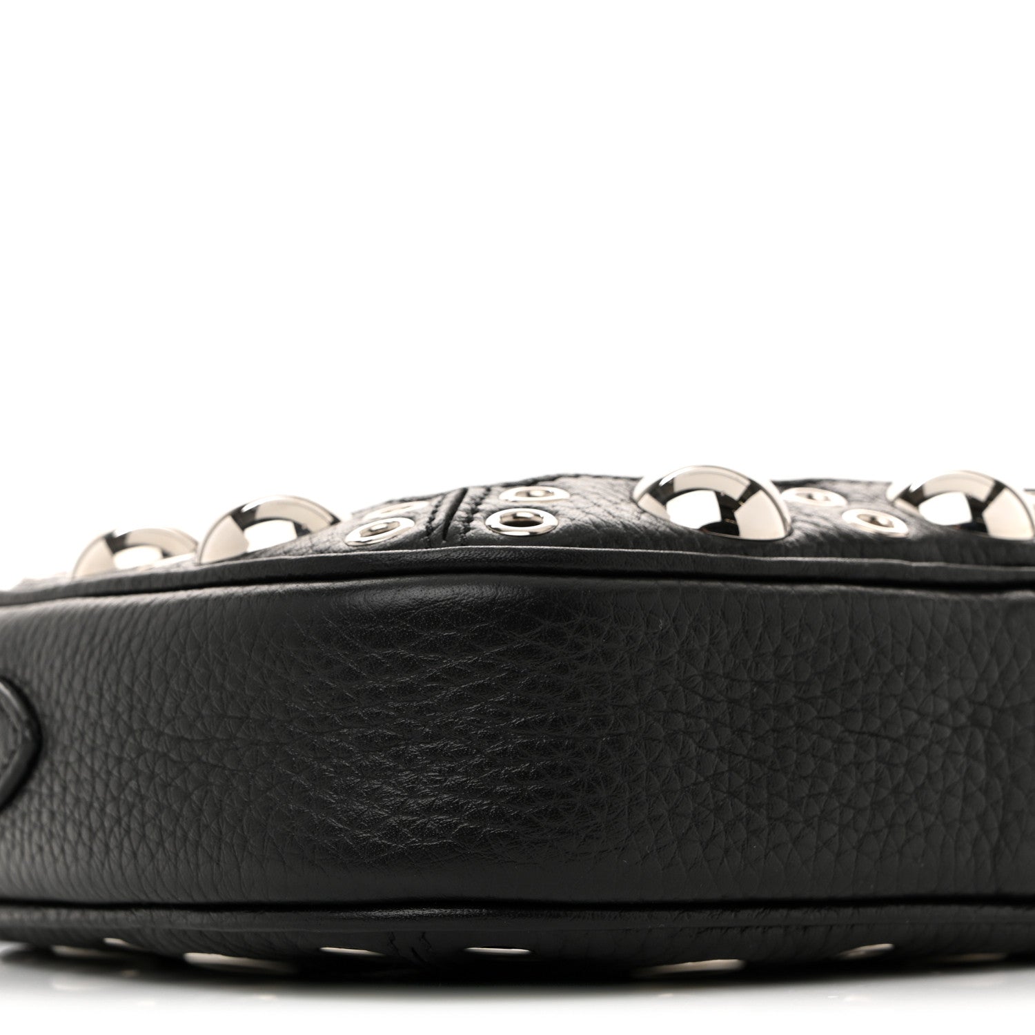 Grainy Calfskin Studded Nellcote Crossbody Bag Black