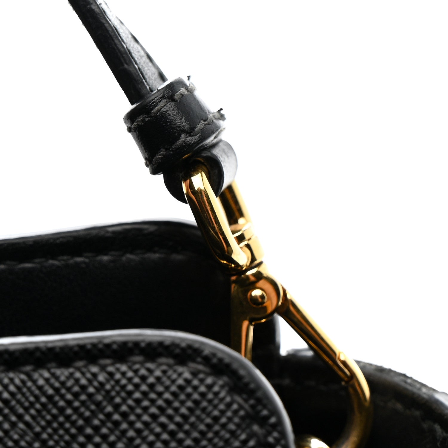 Saffiano Soft Calfskin Mini Zippered Crossbody Tote Black