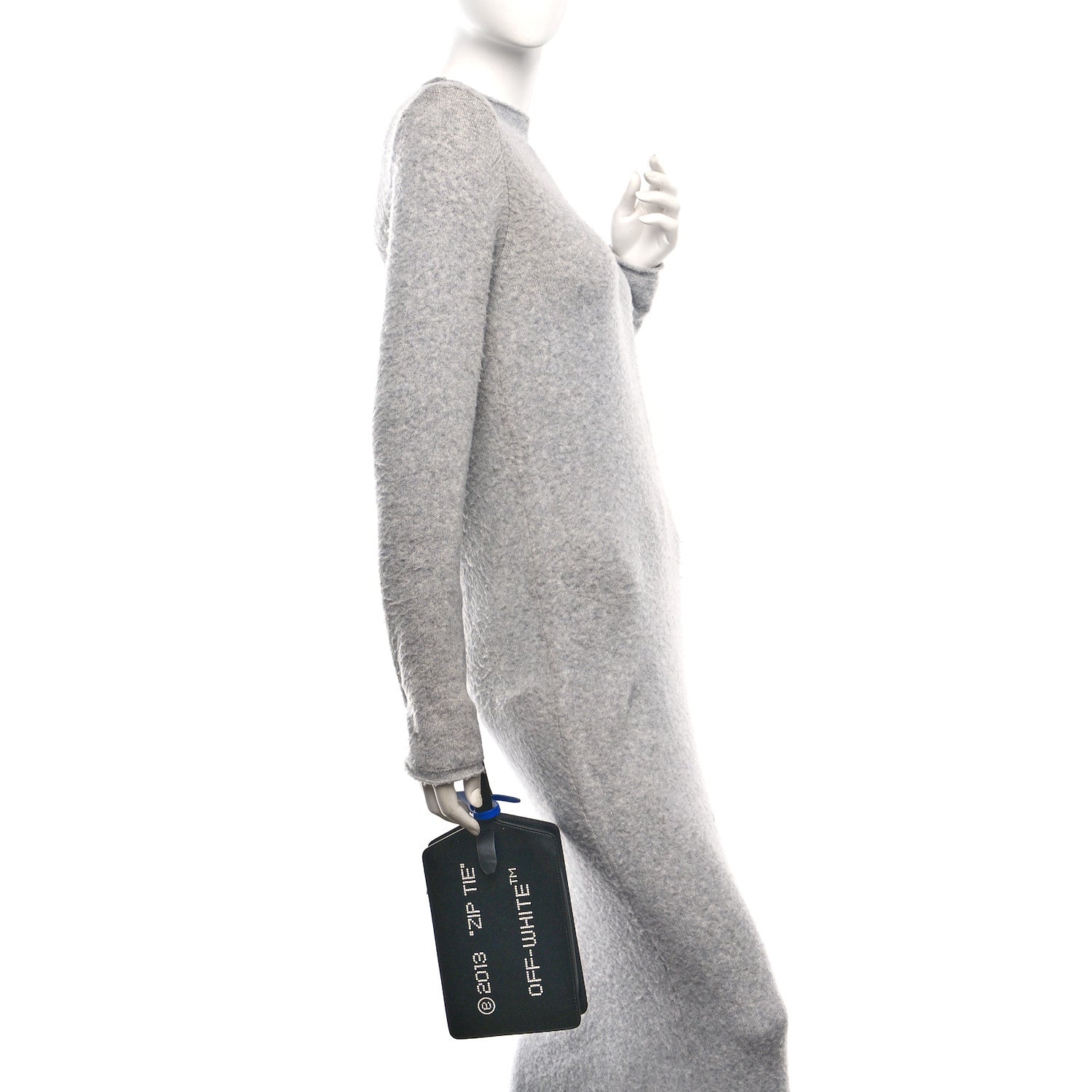 Calfskin Medium Zip Tie Clutch Black