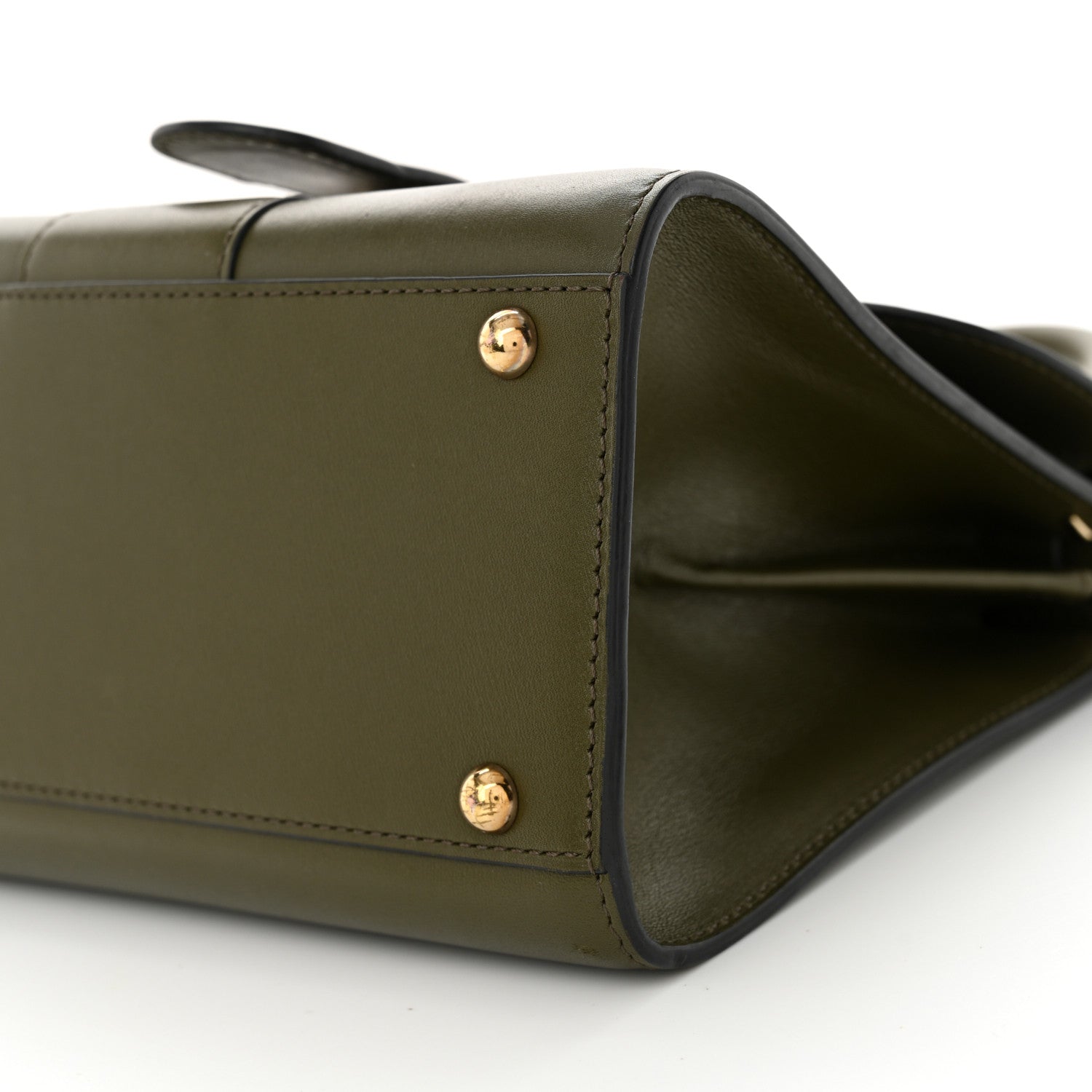 Box Calfskin Mini Brillant Satchel Olive
