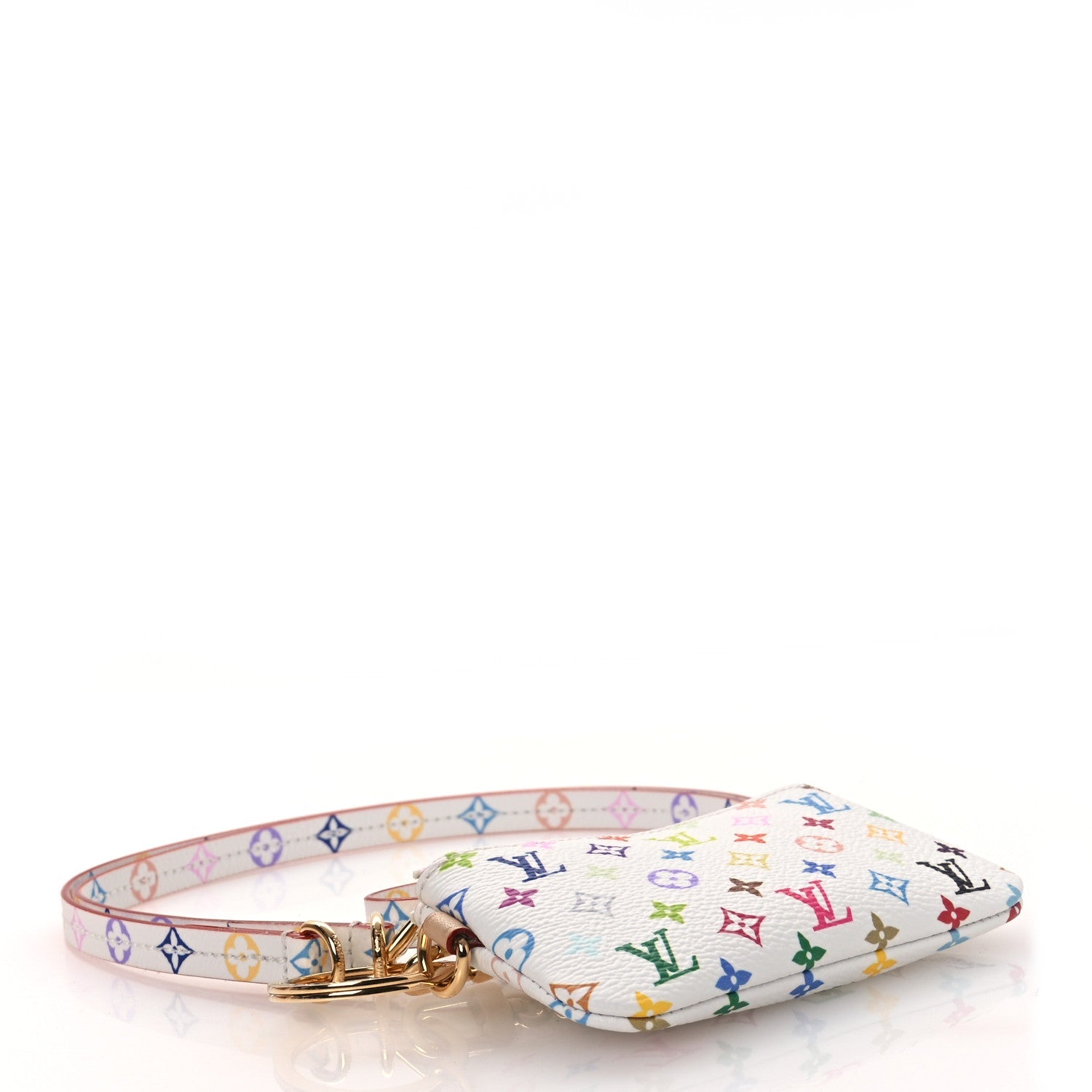 LV X TM Monogram Multicolor Phone Holder White