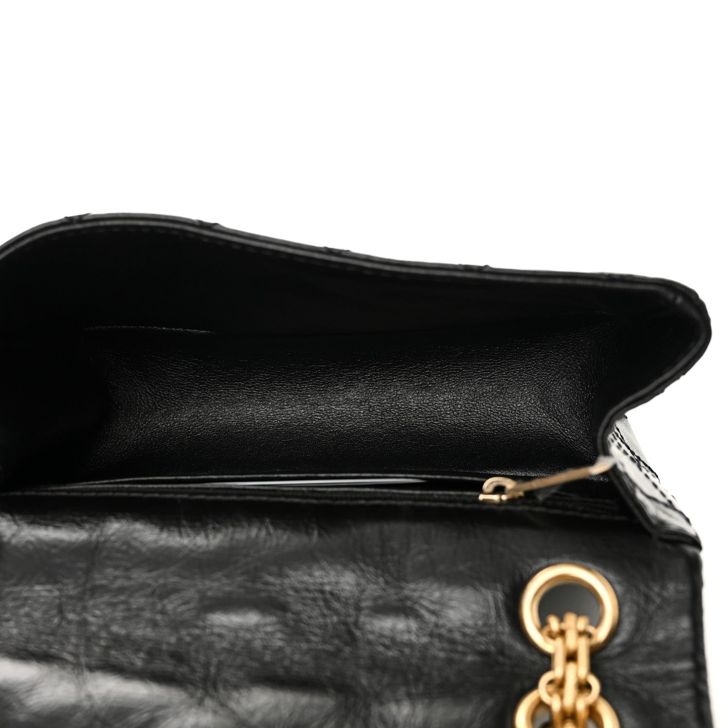 Aged Calfskin Quilted 2.55 Reissue Mini Flap Black