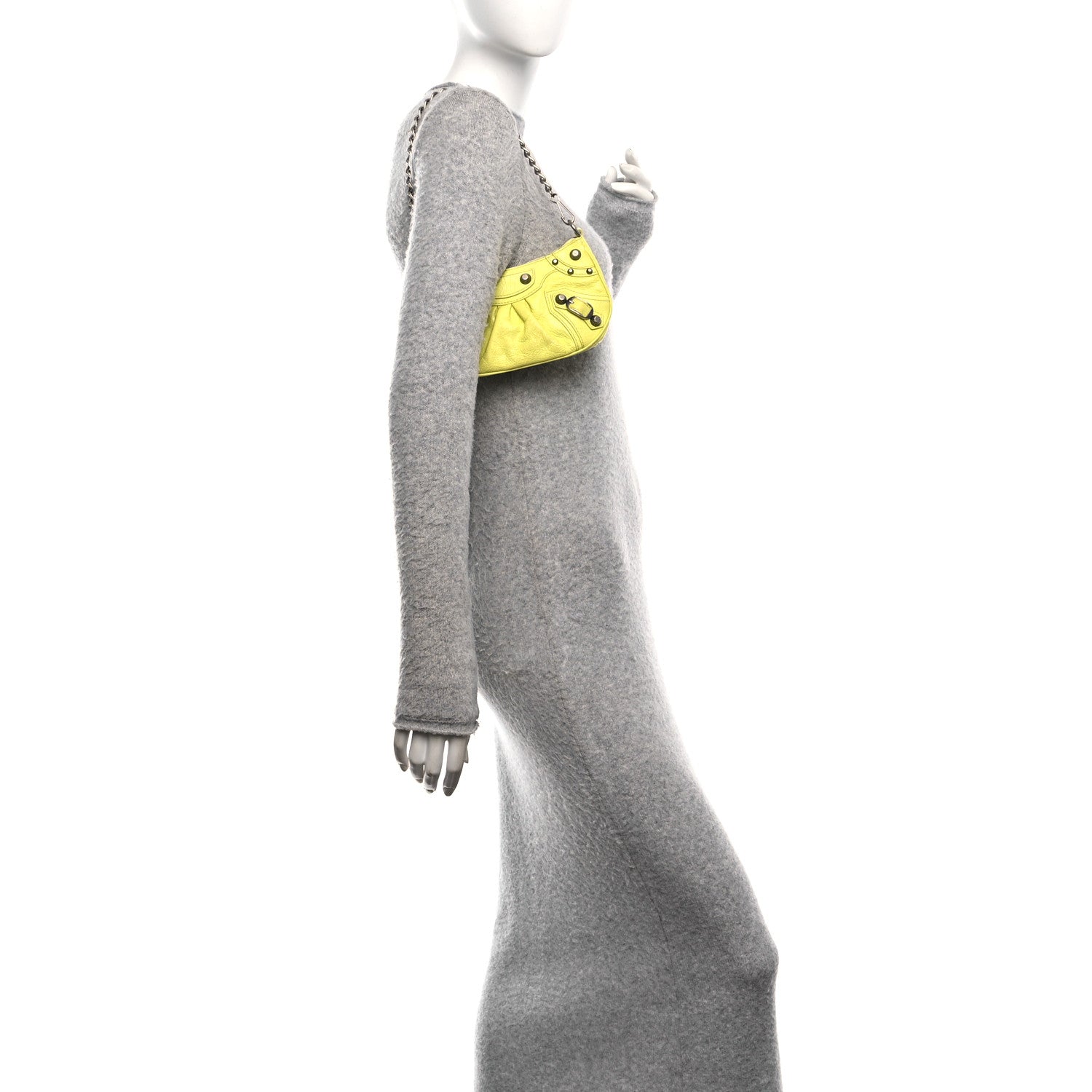 Agneau Arena Le Cagole Mini Purse With Chain Lime