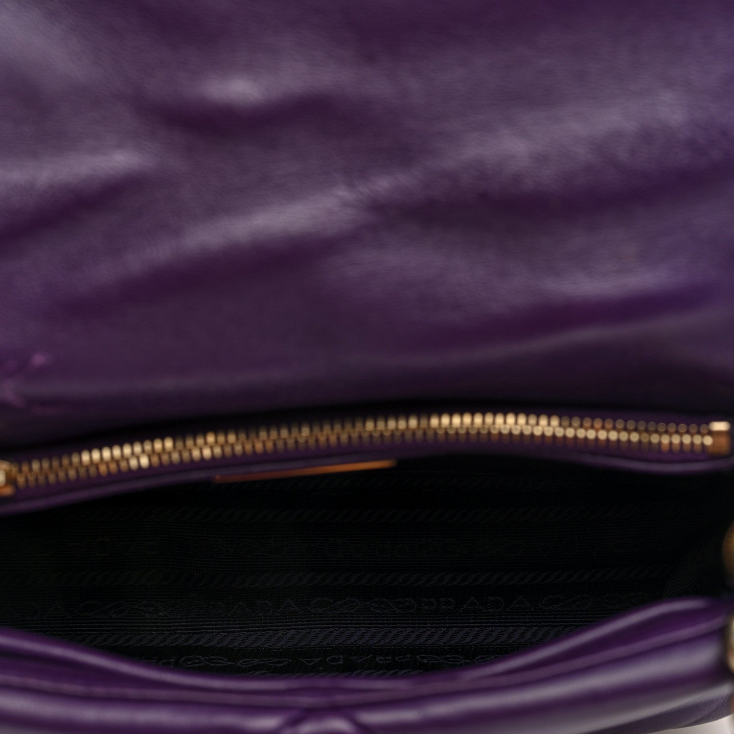 Nappa Re-Nylon Triangle Quilted Patchwork System Flap Shoulder Bag Viola