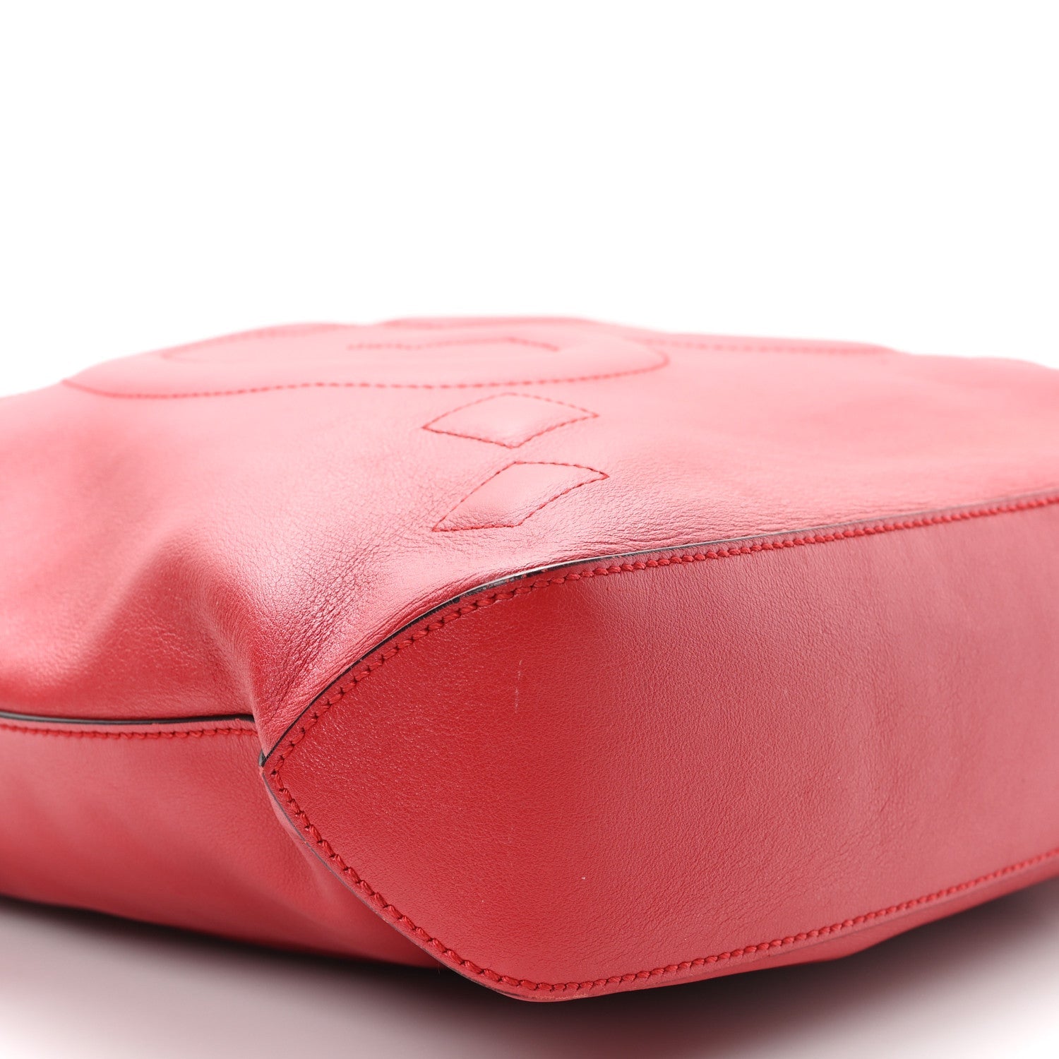 Apollo Calfskin GG Dadini Embroidered Chain Hobo Hibiscus Red