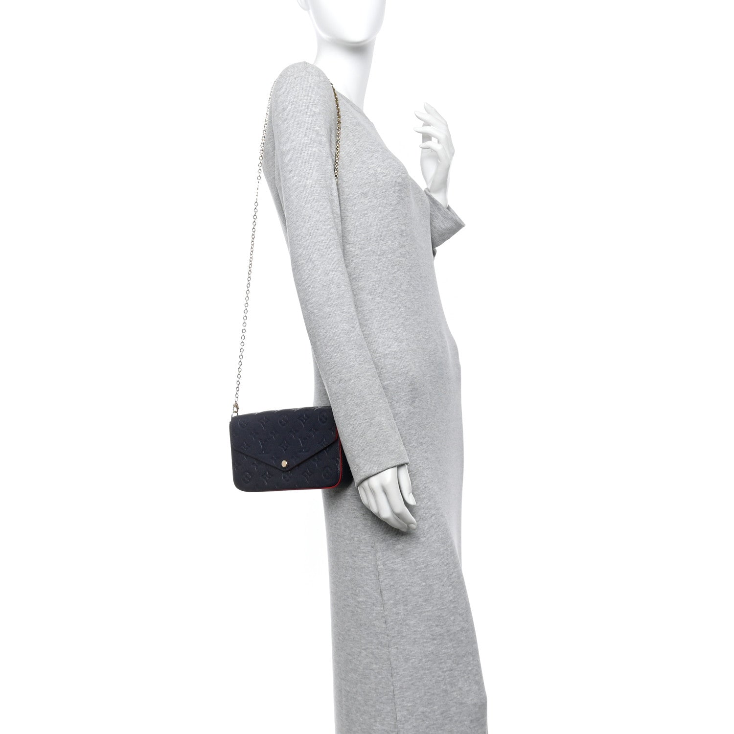 Empreinte Pochette Felicie Chain Wallet Marine Rouge