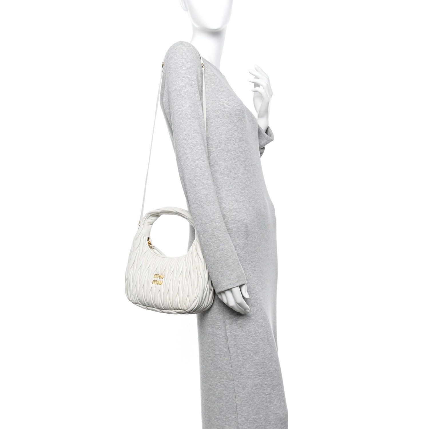 Nappa Matelasse Regular Wander Hobo White