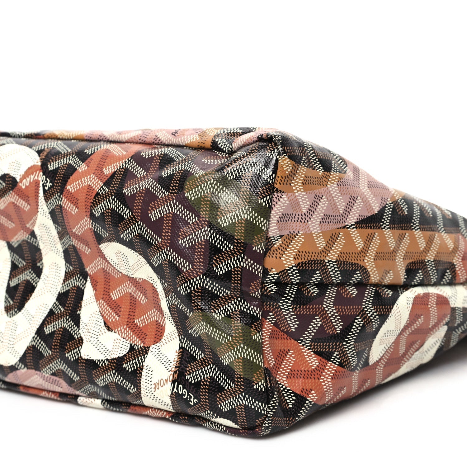 Goyardine Saint Louis Lettres Camouflage PM Black Pink Multicolor